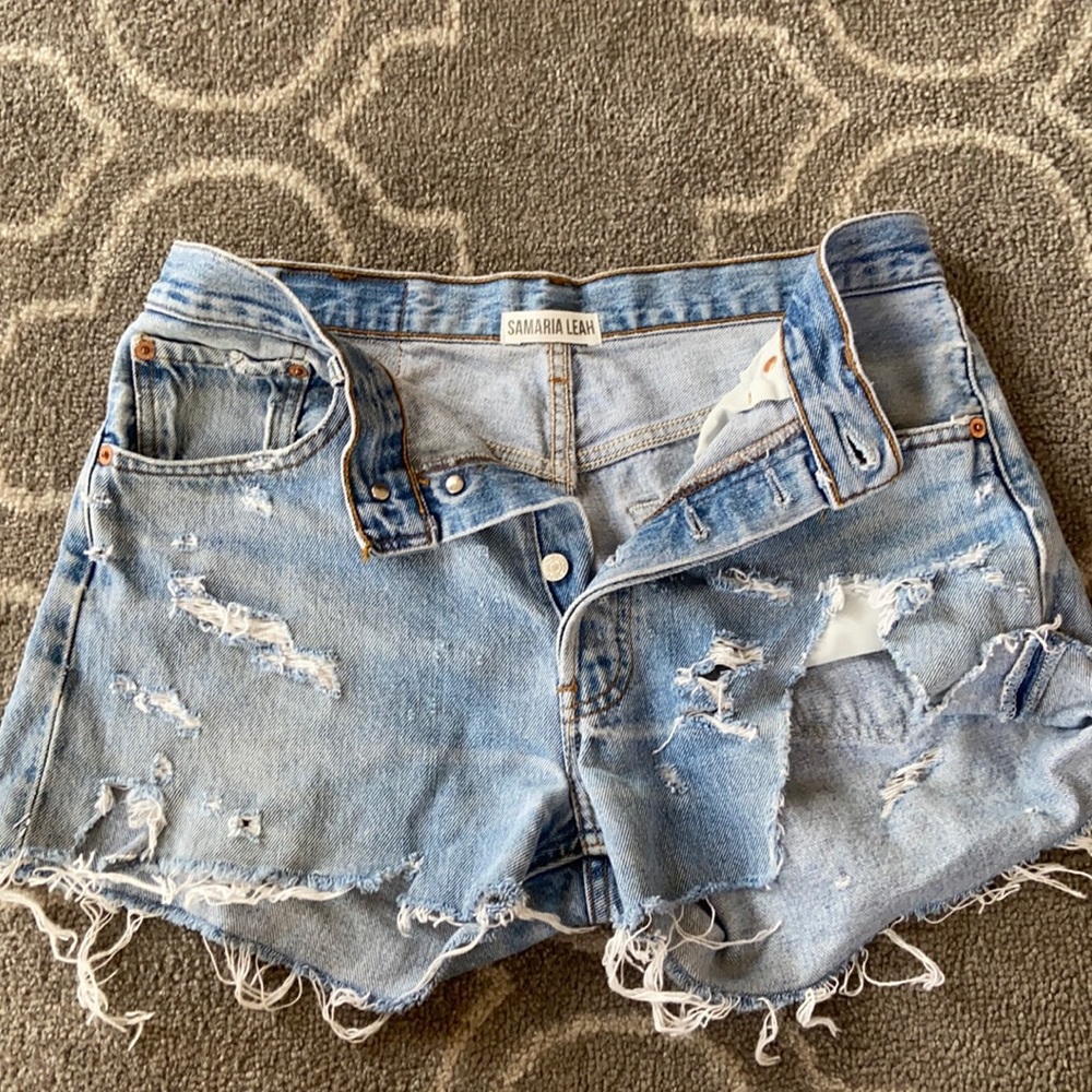 Samaria Leah Levi Denim Shorts